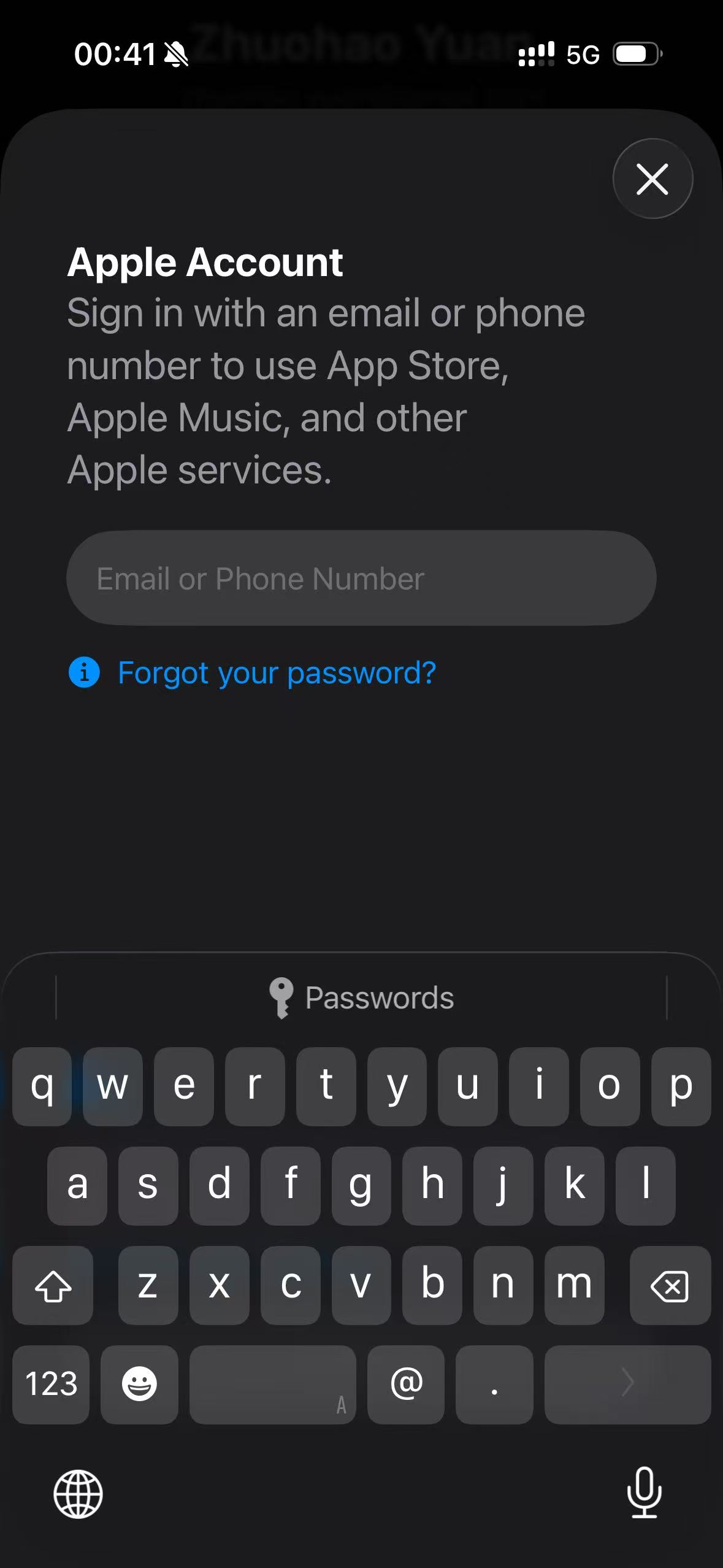 输入美区Apple ID登录