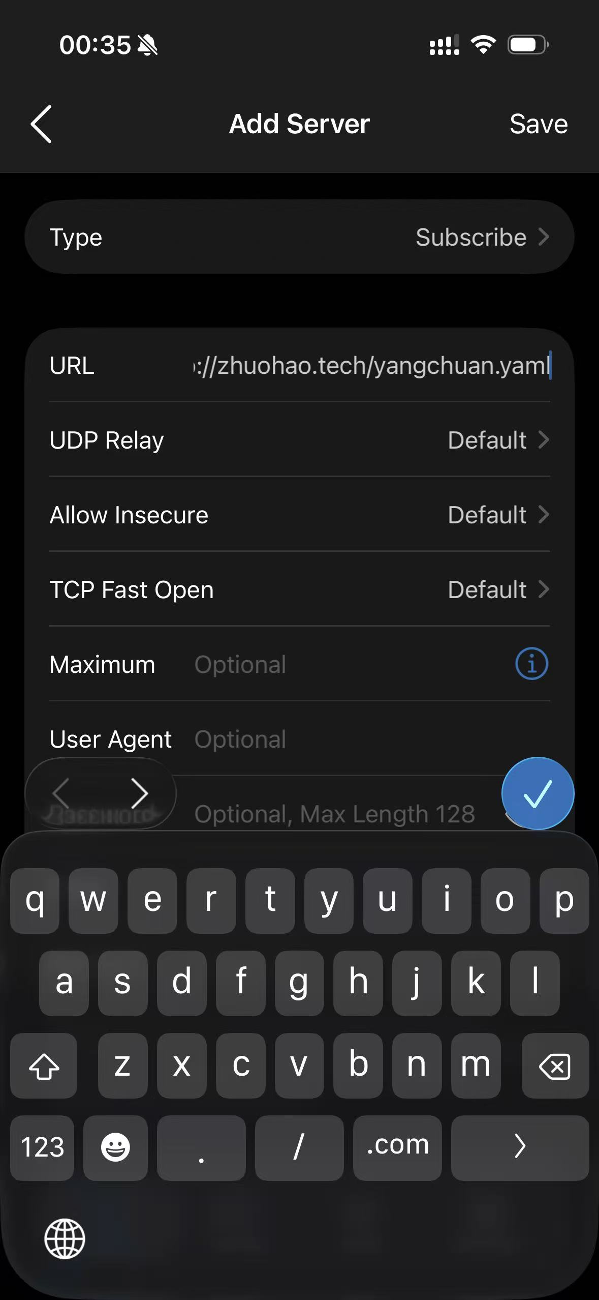 添加Subscribe订阅链接